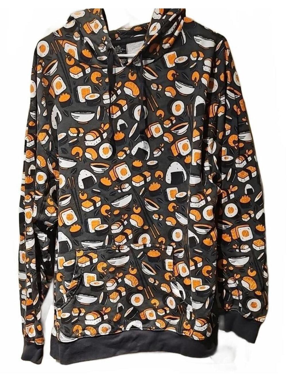 Hot Topic Sushi Print Hoodie Size L